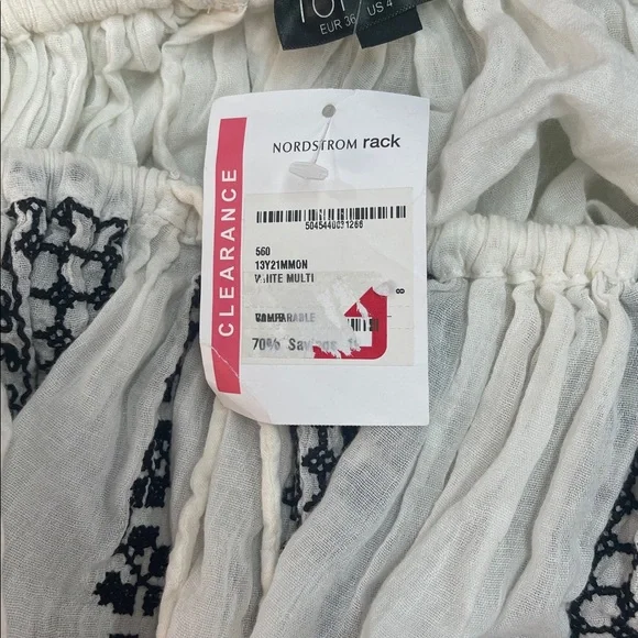 Topshop Linen Graphic Miniskirt Black and White - Picture 7 of 7